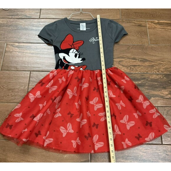 +Girl's Disney Minnie Mouse Dress Sweater Top Tulle Skirt Red Size L 10/12 - Picture 4 of 7
